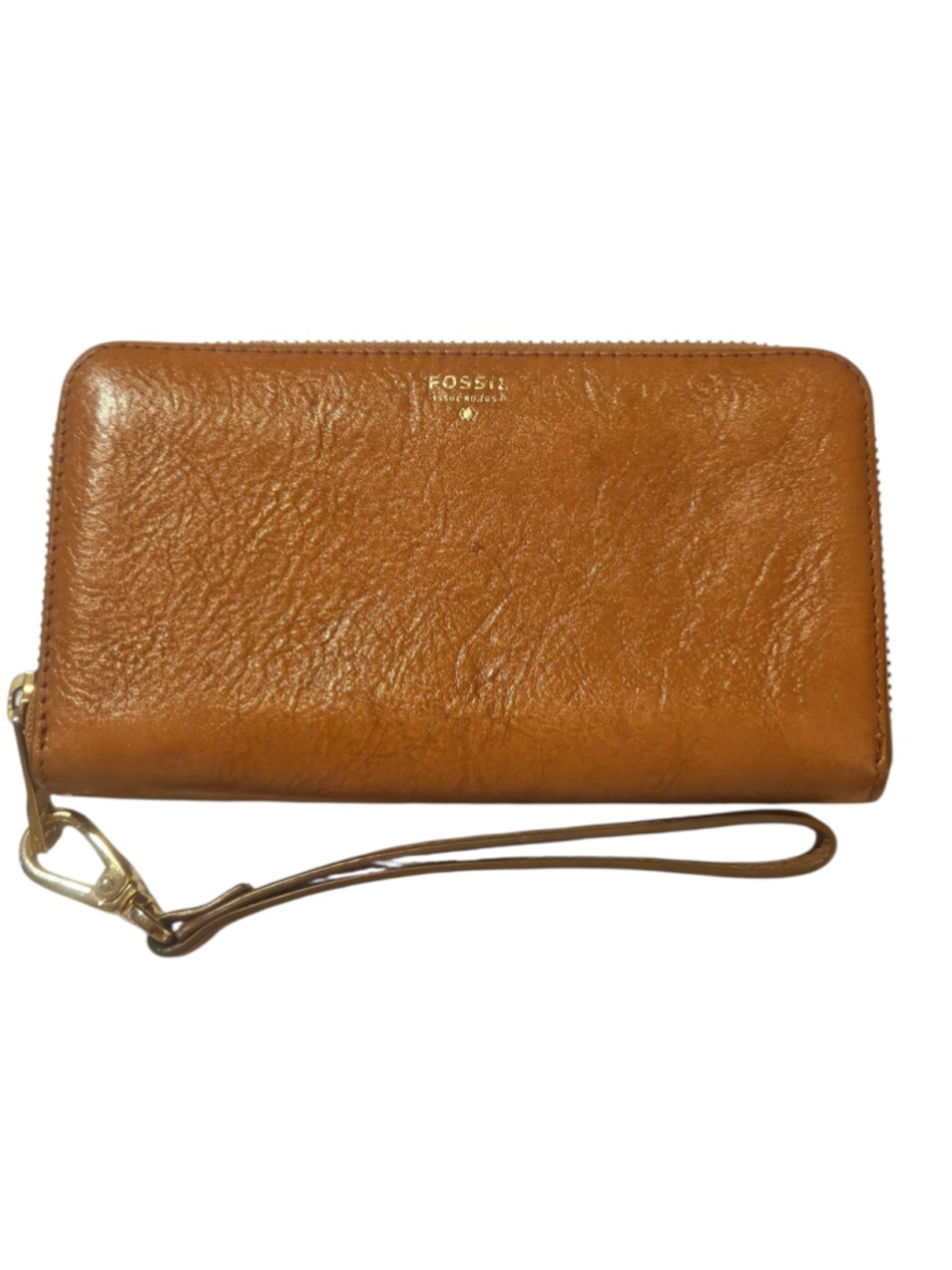 Fossil Brown Leather Wristlet Wallet One Size
